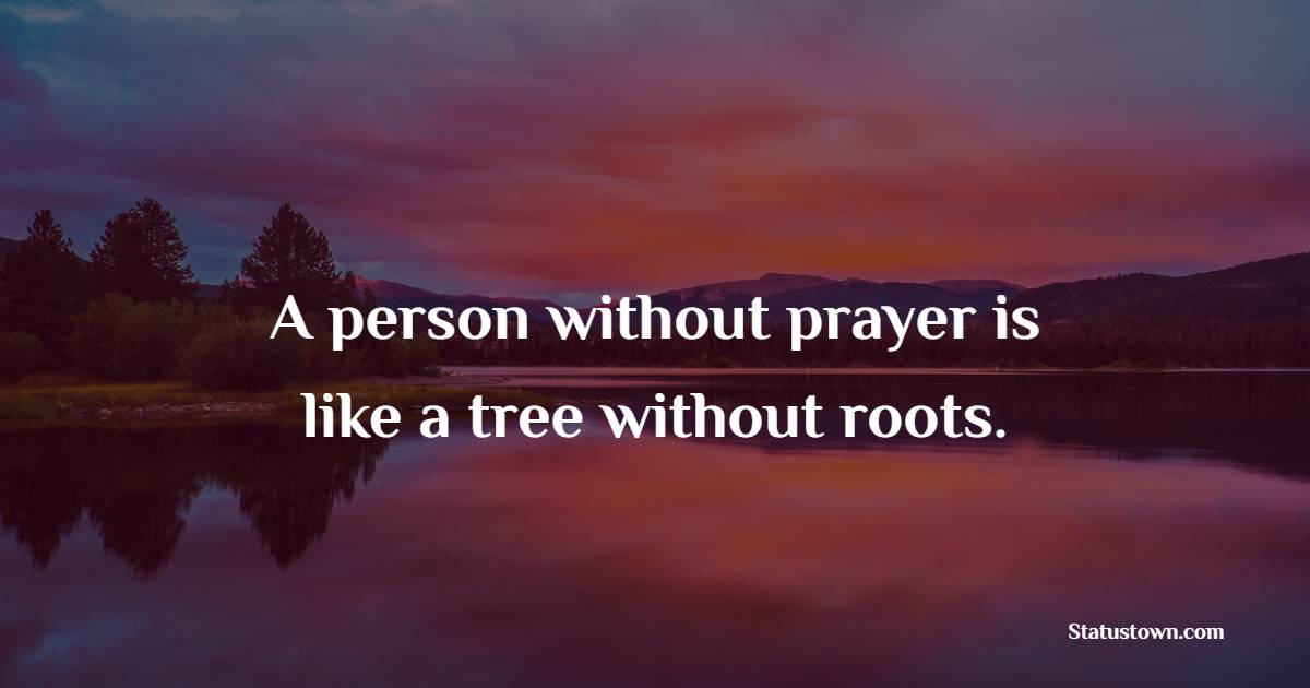A person without prayer is like a tree without roots. - Prayer Quotes