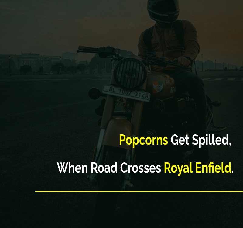 Popcorns Get Spilled, When Road Crosses Royal Enfield.