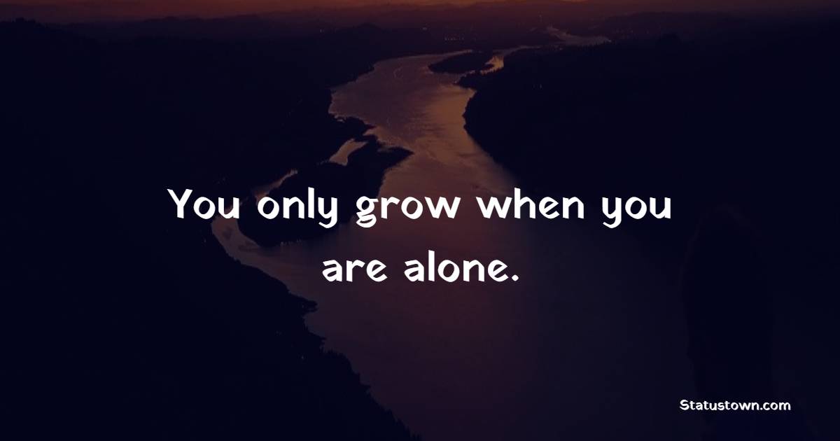 You only grow when you are alone. - Solitude Quotes 
