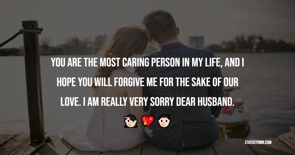 You are the most caring person in my life, and I hope you will forgive me for the sake of our love. I am really very sorry dear husband. - Sorry Messages For Husband