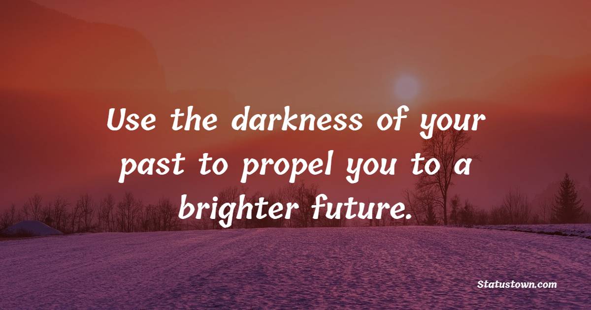 Use the darkness of your past to propel you to a brighter future. - Survivor Quotes