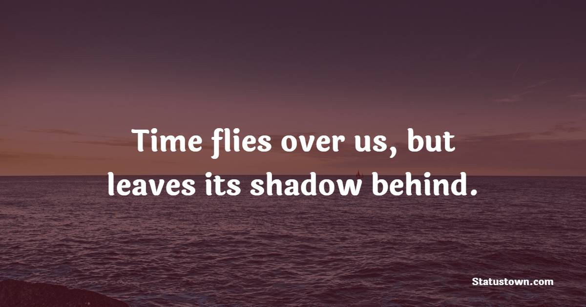 Time flies over us, but leaves its shadow behind. - Time Status