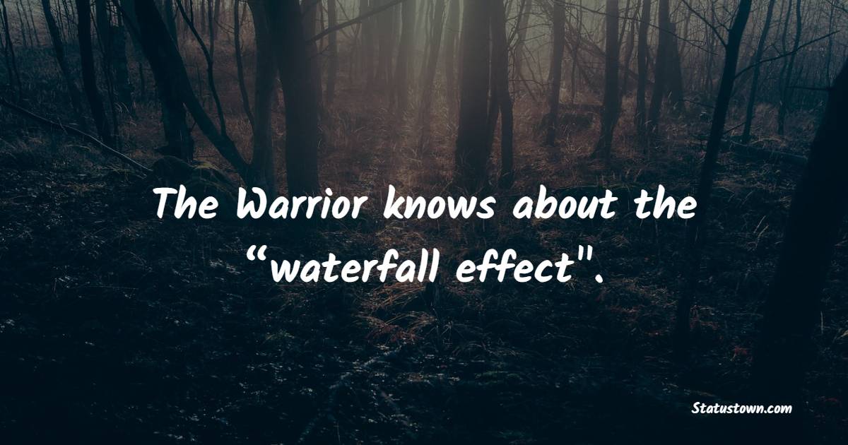 The Warrior knows about the “waterfall effect