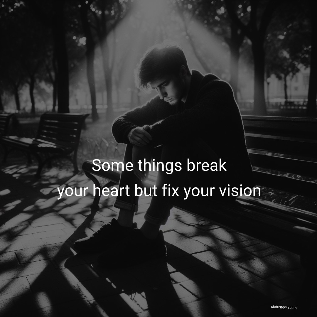 Some things break your heart but fix your vision - breakup status