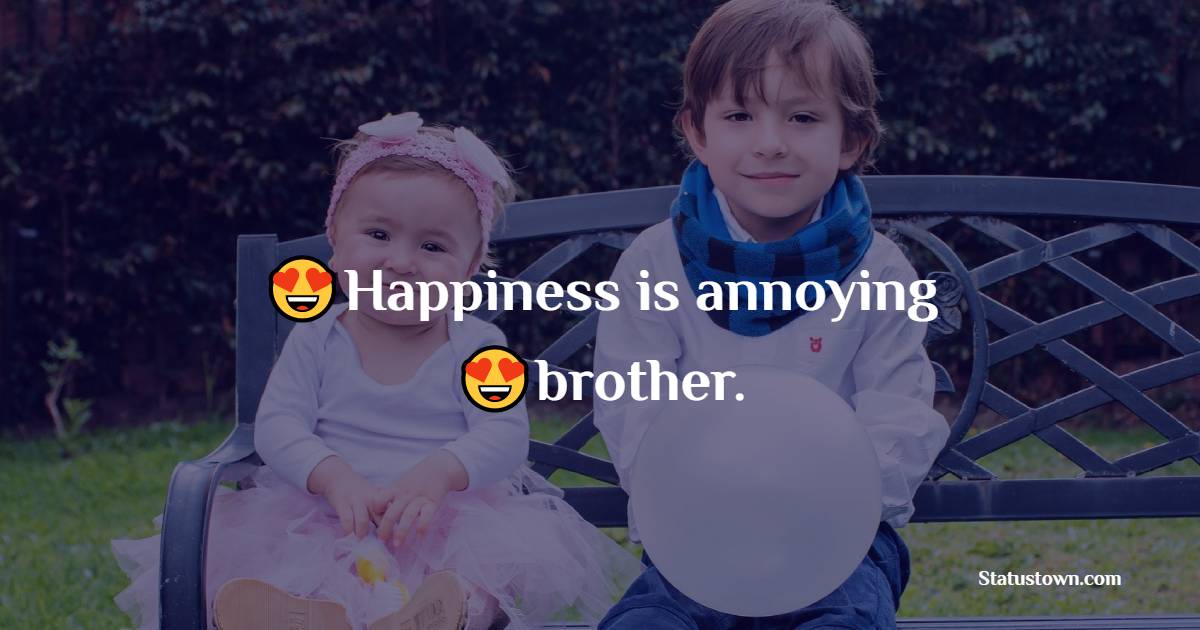Happiness is annoying brother. - brother status