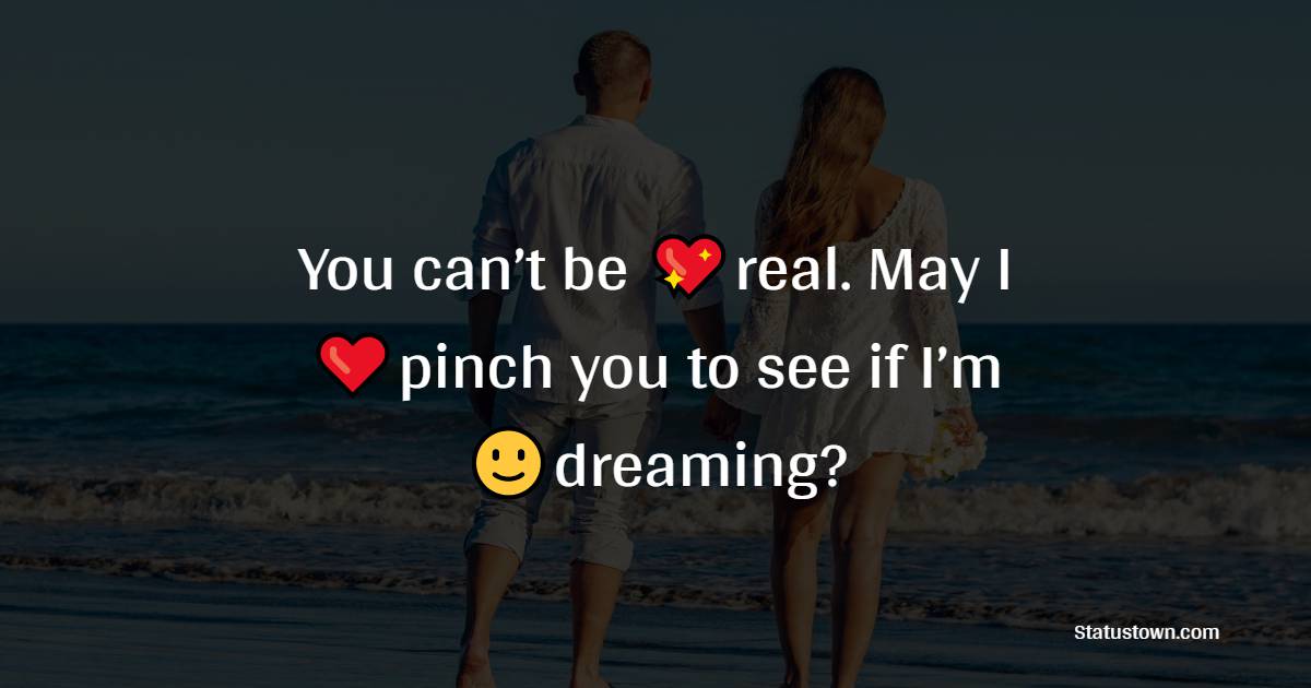 You can’t be real. May I pinch you to see if I’m dreaming? - crush status