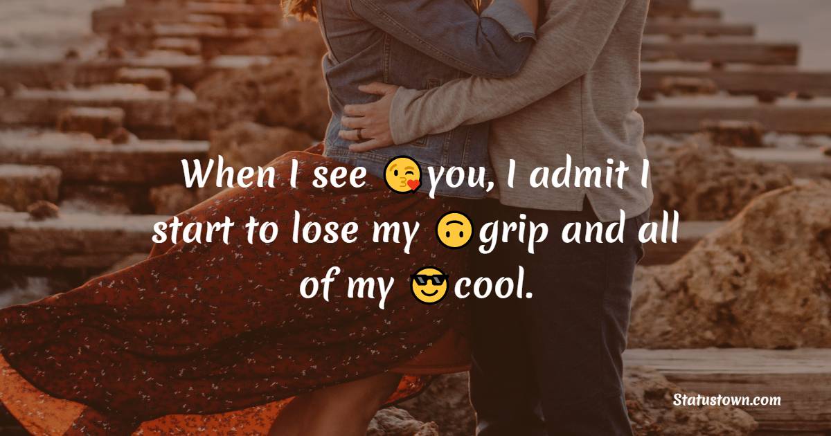 When I see you, I admit I start to lose my grip and all of my cool. - crush status