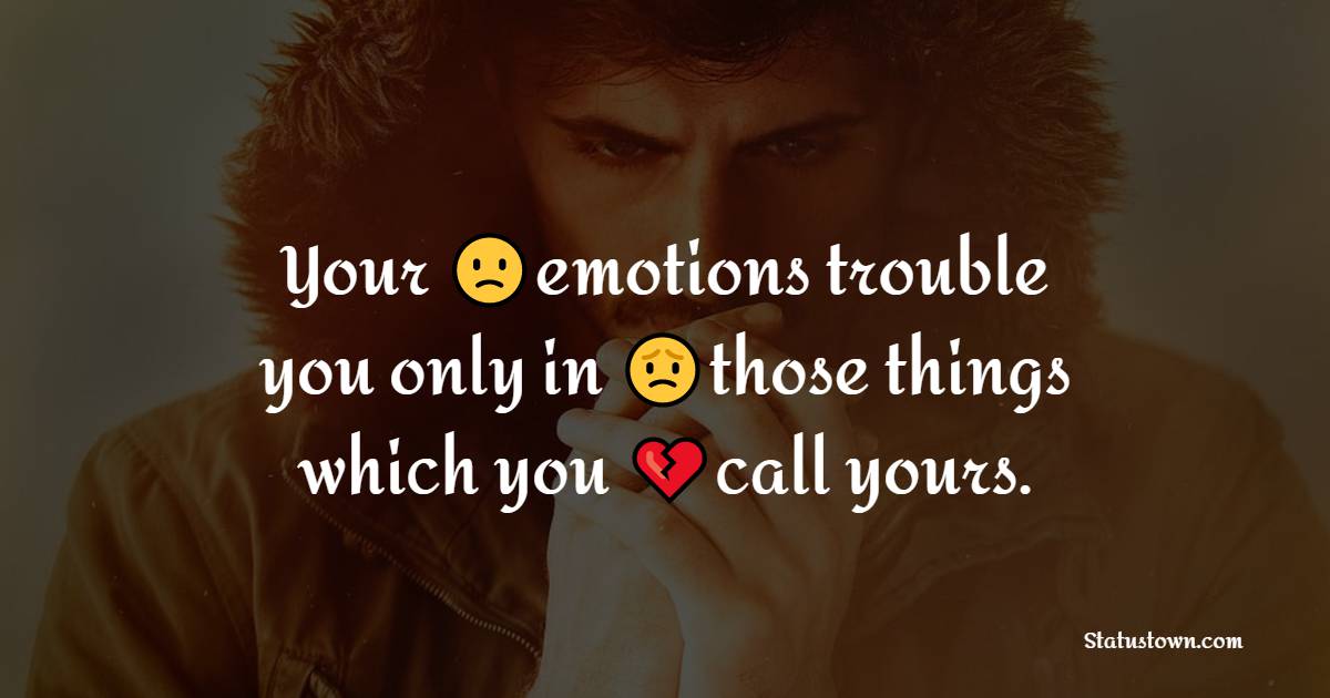 Your emotions trouble you only in those things which you call yours.