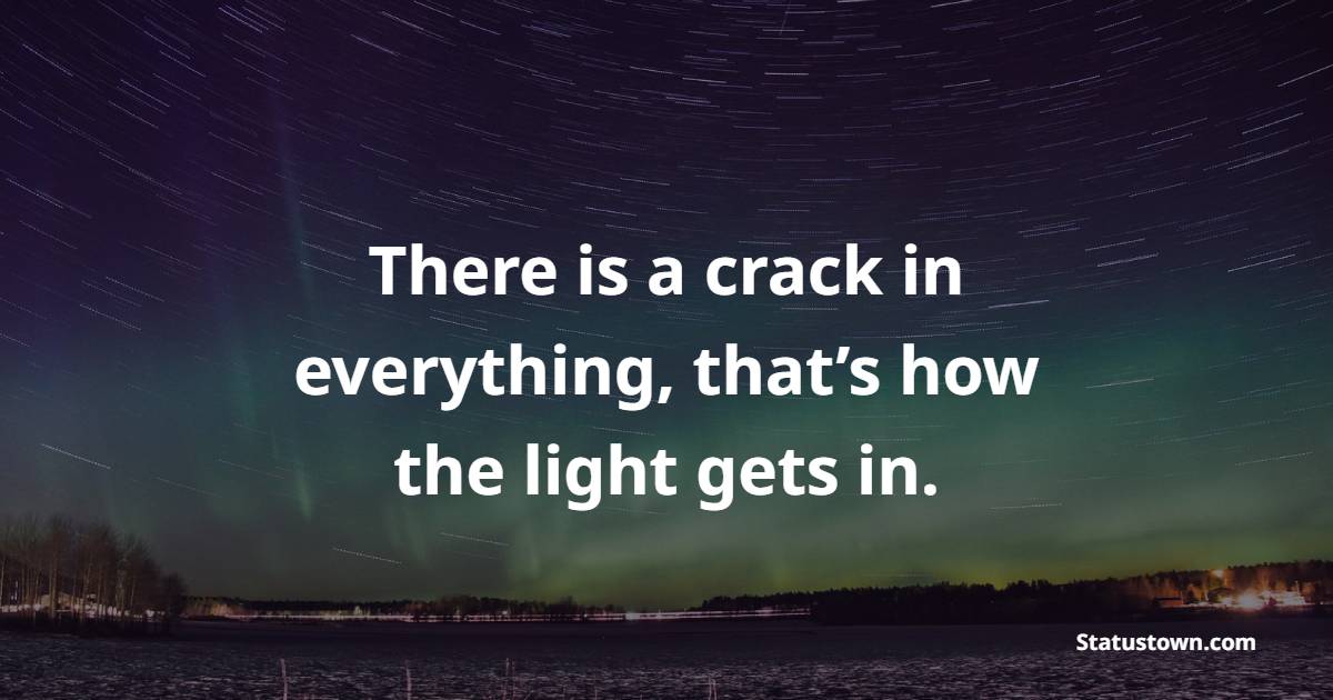 There is a crack in everything, that’s how the light gets in. - imperfection Quotes 