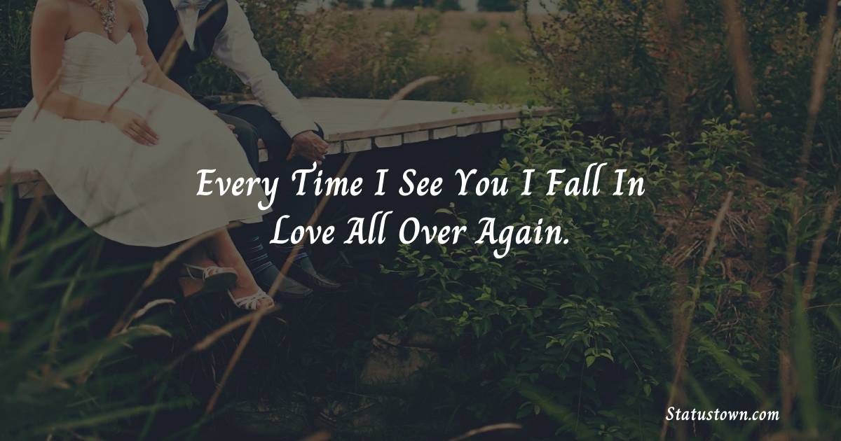 Every time i see you
I fall in love all over again. - love status  