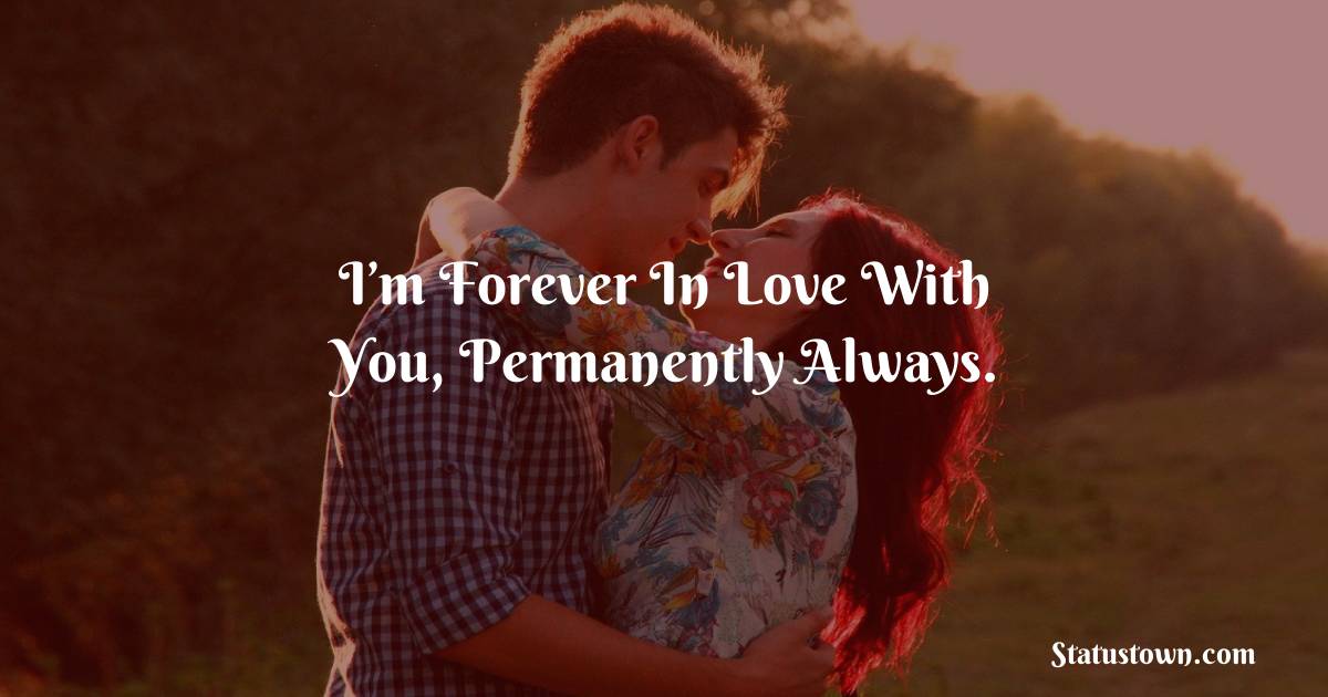 I’m forever in love with you, permanently always. - love status for girlfriend