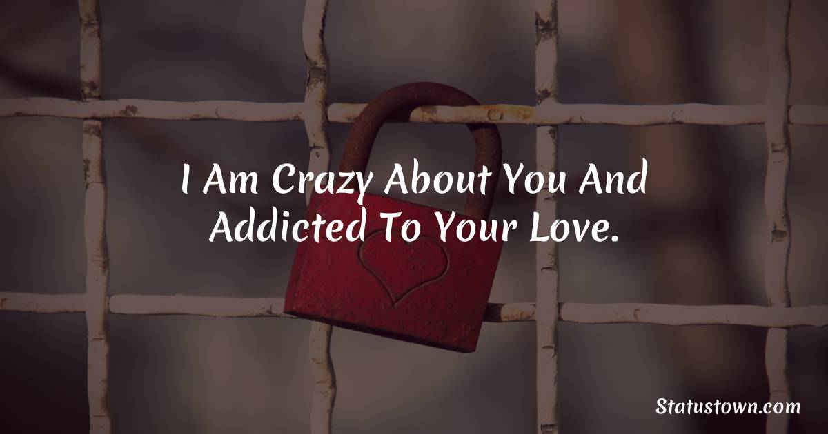 I am crazy about you and addicted to your love. - Love status For Husband