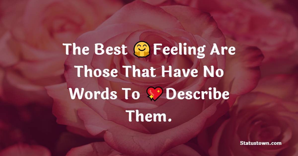 The Best Feeling Are Those That Have No Words To Describe Them.