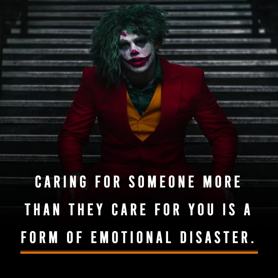 Caring for someone more than they care for you is a form of emotional disaster. -  sad status 