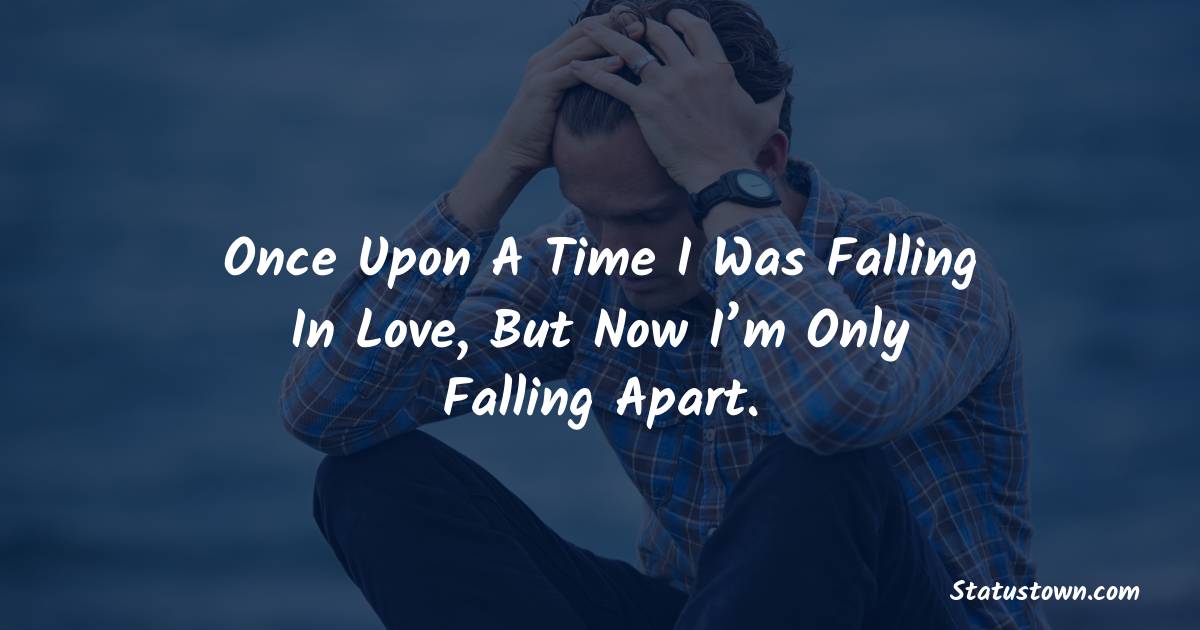 Once upon a time I was falling in love, but now I’m only falling apart. - sad status for girlfriend