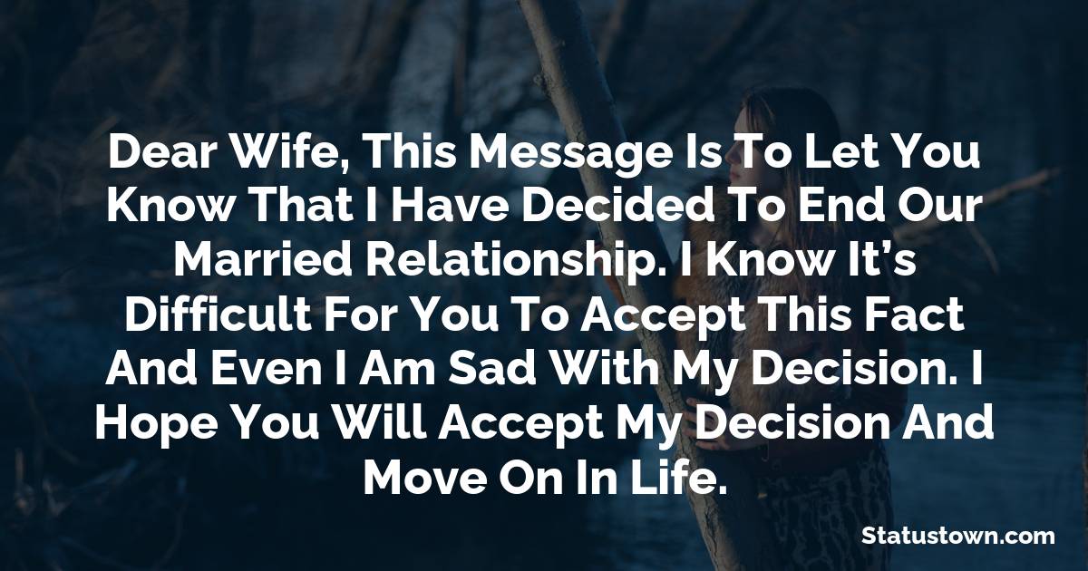 Heart Touching sad status for wife