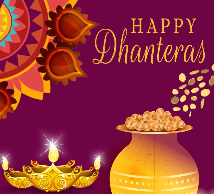 May this Dhanteras light up new dreams, fresh hopes, undiscovered avenues, different perspectives. Happy Dhanteras to you and your family! - Dhanteras Status wishes, messages, and status