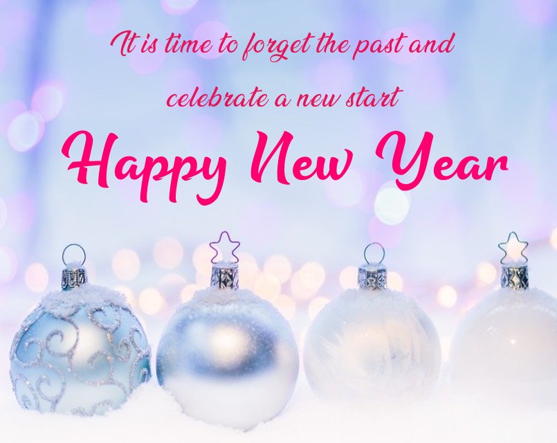 It is time to forget the past and celebrate a new start. Happy New Year! - Happy New Year Wishes