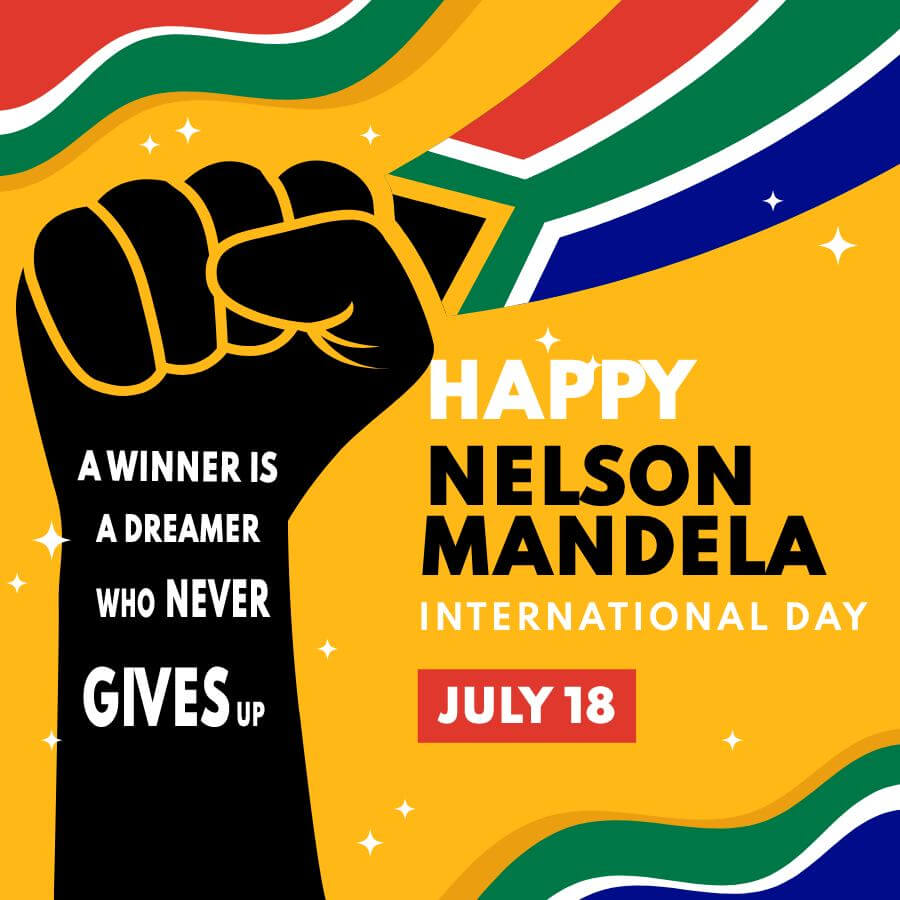 A winner is a dreamer who never gives up. - Nelson Mandela Day Messages