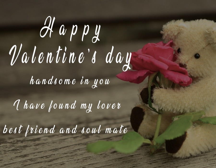 Happy Valentine’s day, handsome. In you, I have found my lover, best friend, and soul-mate. - Valentine's Day Messages