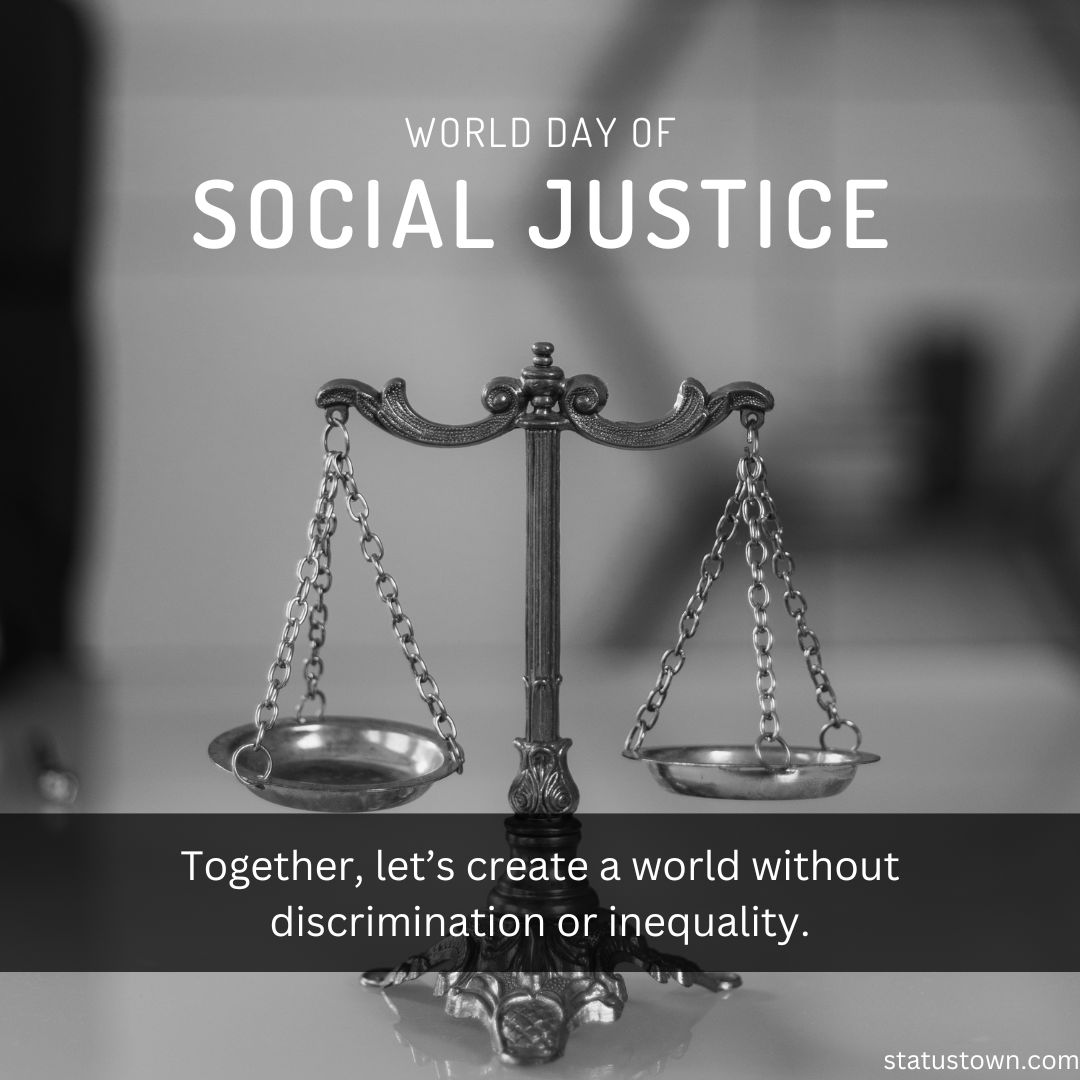 Together, let’s create a world without discrimination or inequality.