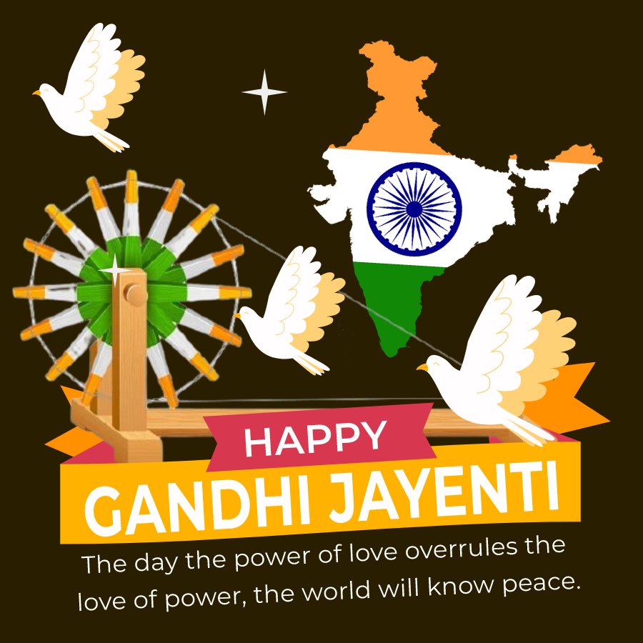 The day the power of love overrules the love of power, the world will know peace. - gandhi jayanti Status