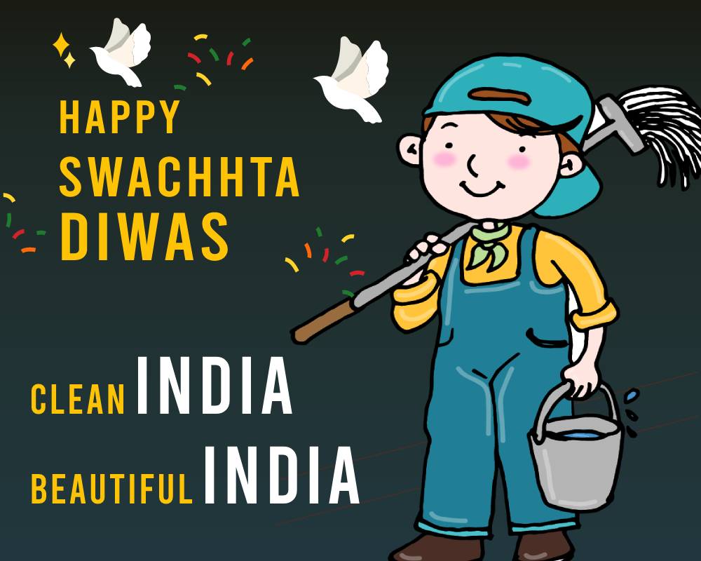 clean India beautiful India. - swachhta diwas Messages