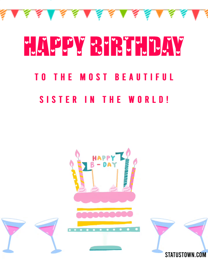 New Birthday Wishes for Sister Greeting Images
