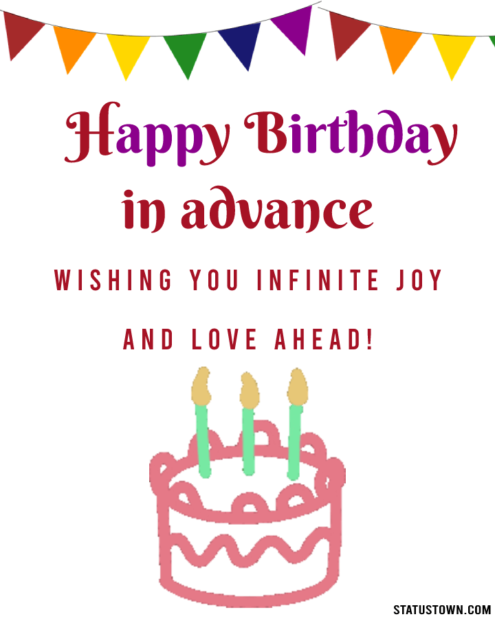New Birthday Wishes in Advance GIF Images