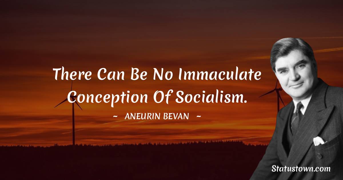 Aneurin Bevan Quotes - There can be no immaculate conception of socialism.