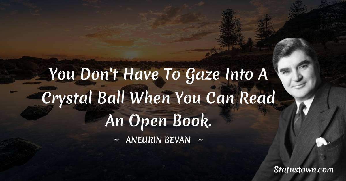 You don't have to gaze into a crystal ball when you can read an open book. - Aneurin Bevan quotes