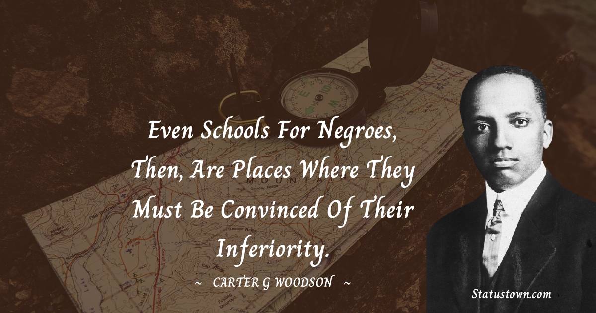 Even schools for Negroes, then, are places where they must be convinced of their inferiority.