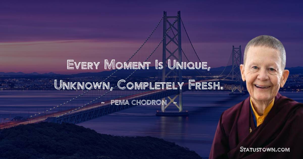 Pema Chodron Quotes - Every moment is unique, unknown, completely fresh.