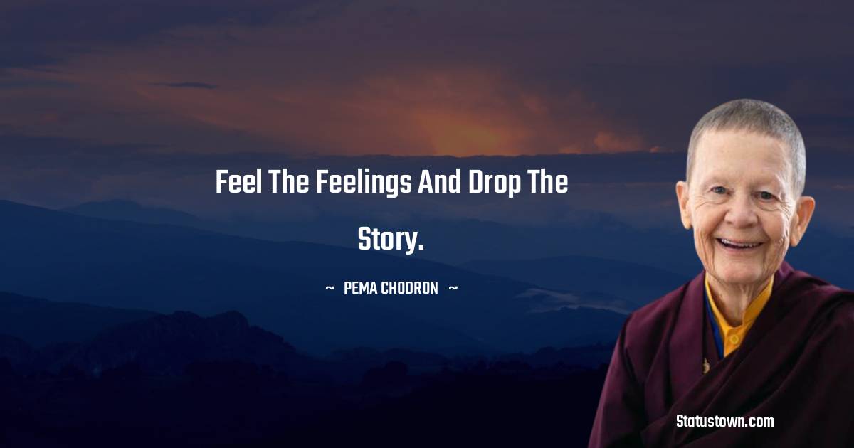 Pema Chodron Quotes - Feel the feelings and drop the story.