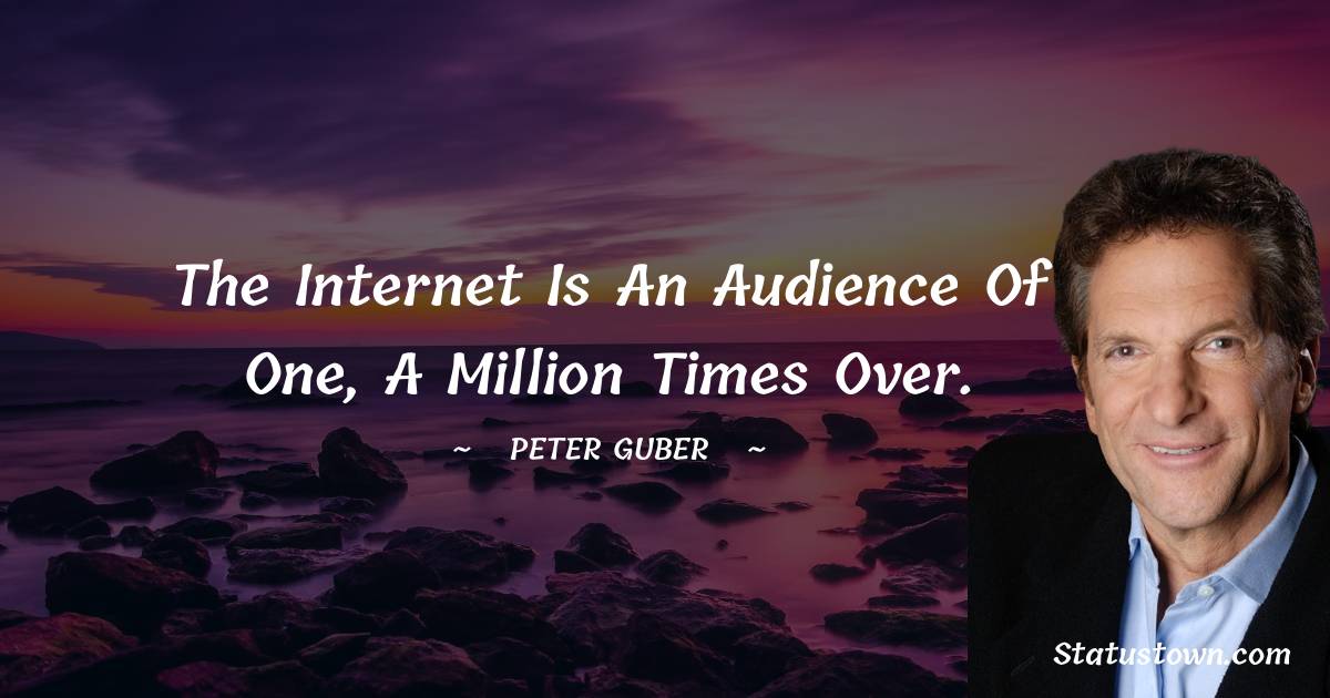 Peter Guber Quotes - The Internet is an audience of one, a million times over.