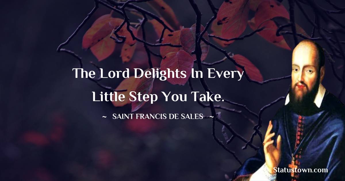 Saint Francis de Sales Quotes - The Lord delights in every little step you take.