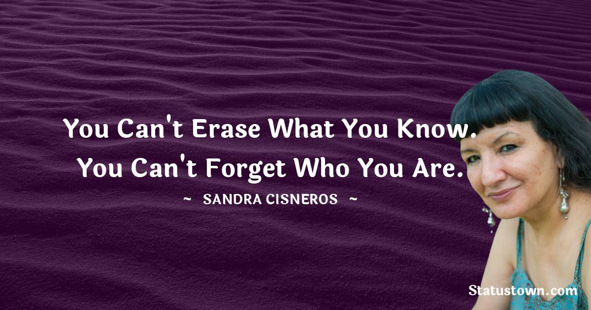 You can't erase what you know. You can't forget who you are.