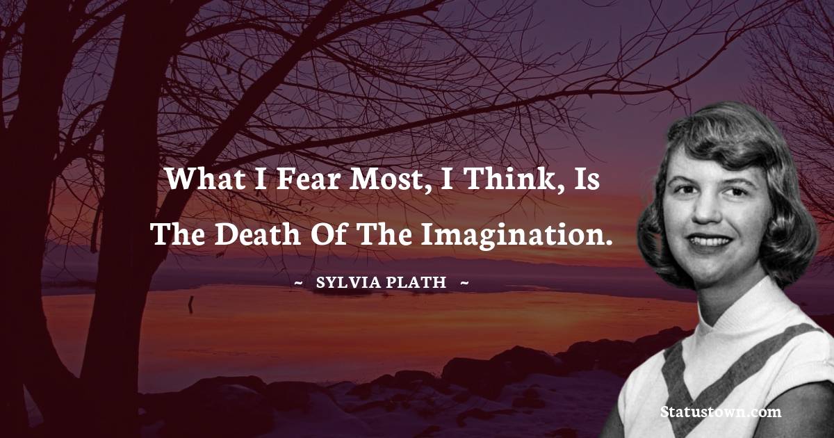 Sylvia Plath Quotes - What I fear most, I think, is the death of the imagination.