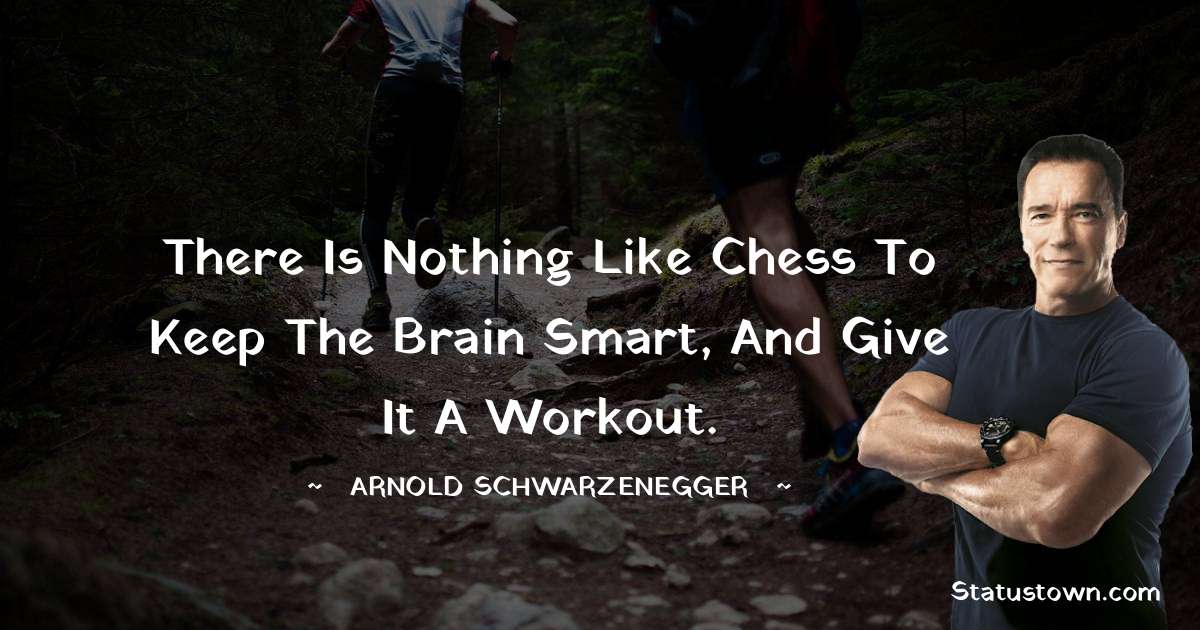 Arnold Schwarzenegger Quotes - There is nothing like chess to keep the brain smart, and give it a workout.