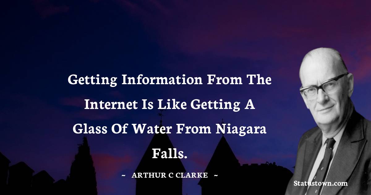 Getting information from the internet is like getting a glass of water from Niagara Falls. - Arthur C. Clarke quotes