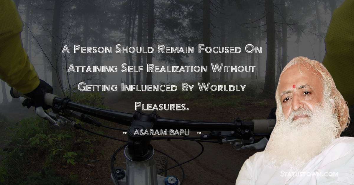 A person should remain focused on attaining self realization without getting influenced by worldly pleasures.