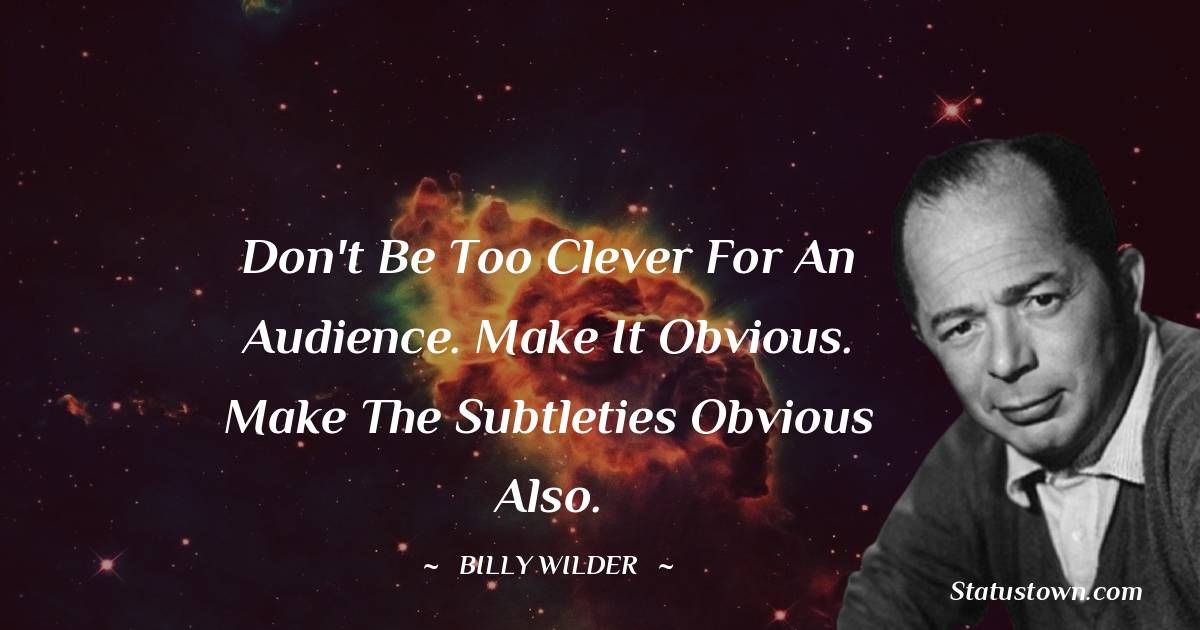 Billy Wilder Thoughts