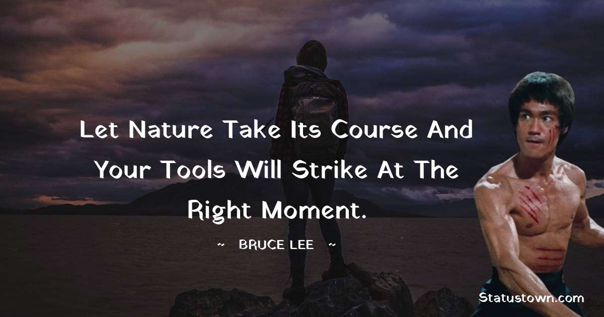 Bruce Lee  Quotes - Let nature take its course and your tools will strike at the right moment.