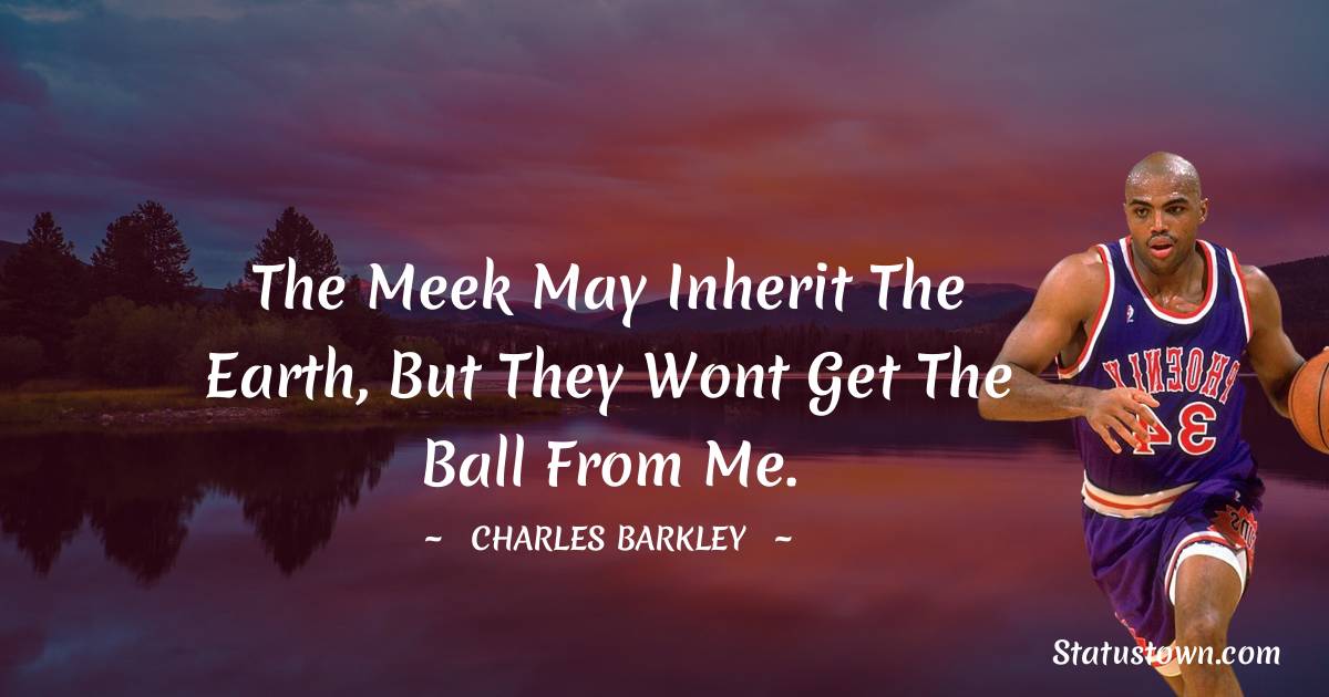 The meek may inherit the earth, but they wont get the ball from me.