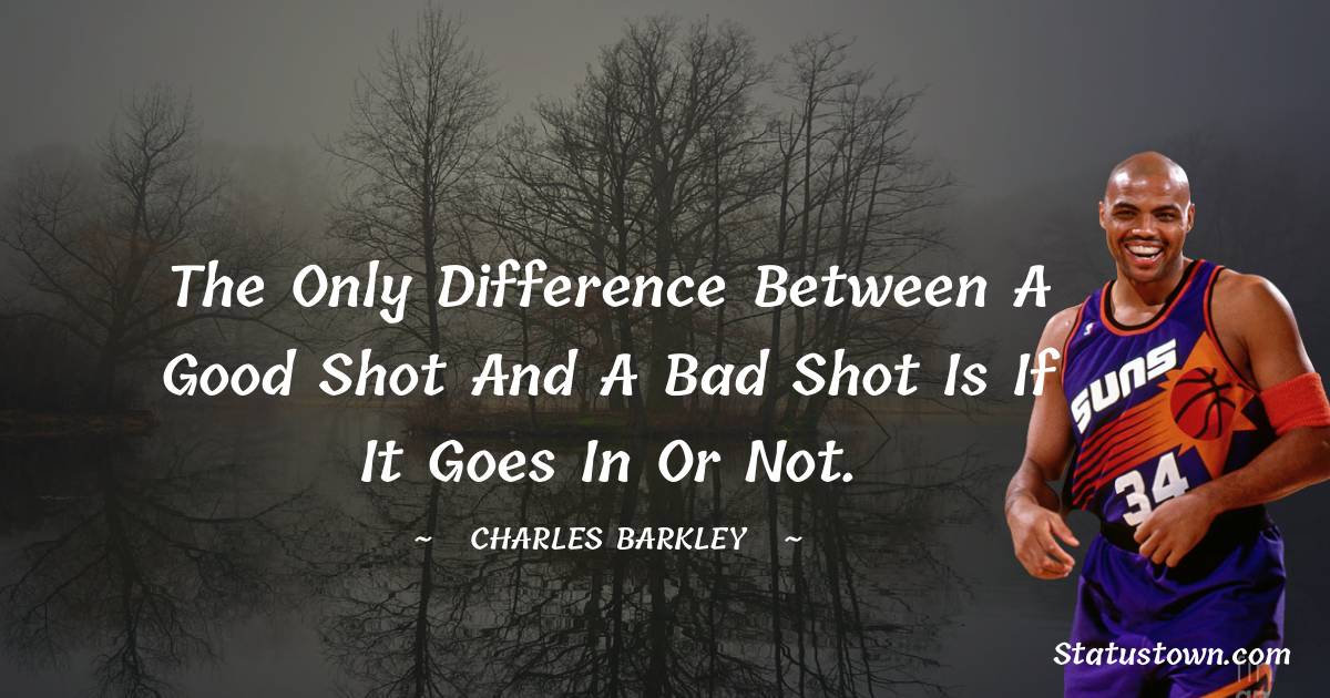 The only difference between a good shot and a bad shot is if it goes in or not. - Charles Barkley quotes