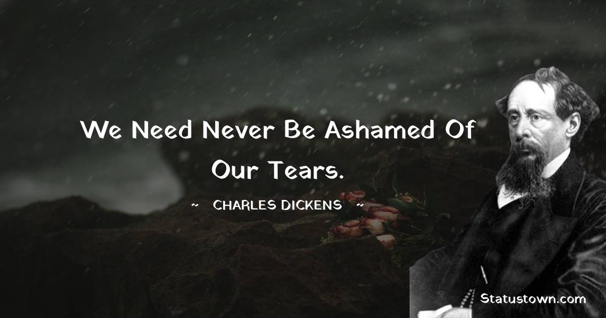 We need never be ashamed of our tears. - Charles Dickens quotes