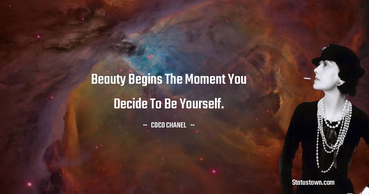 Inspirational Happy Quote CoCo Chanel Beauty Begins The Moment You Decide  to be Yourself Dictionary Art Print  PAGE TURNER