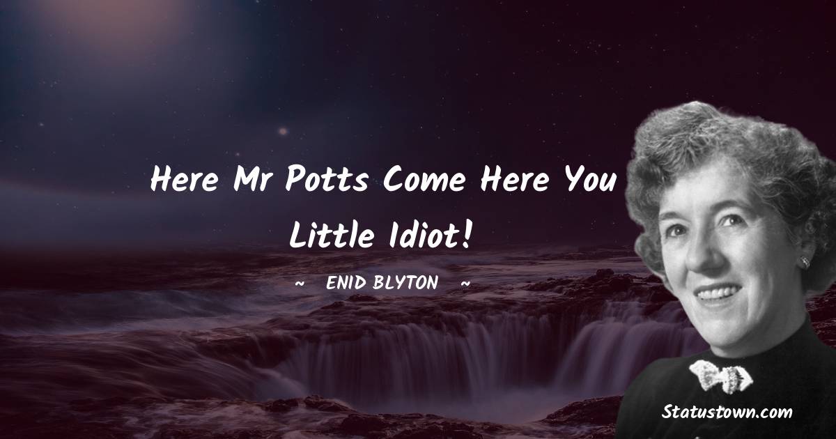 Enid Blyton Quotes - Here Mr Potts come here you little idiot!