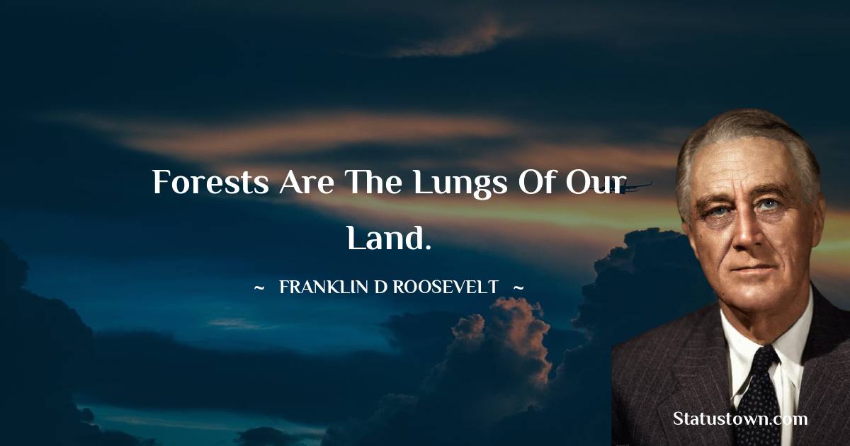 Franklin D. Roosevelt Quotes - Forests are the lungs of our land.