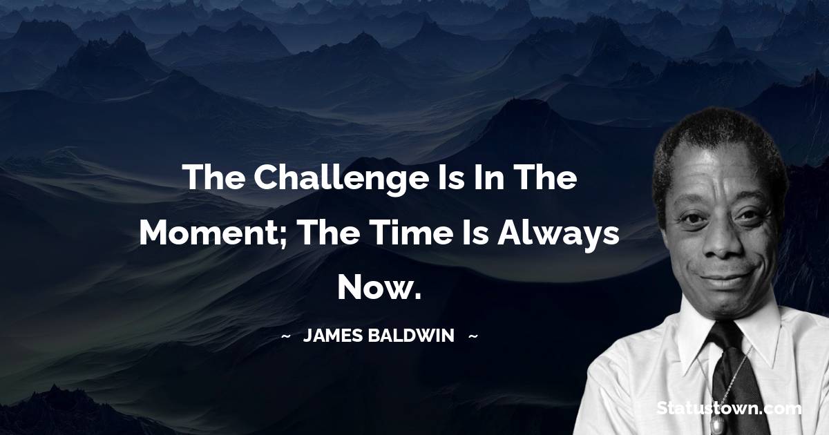 James Baldwin Quotes - The challenge is in the moment; the time is always now.